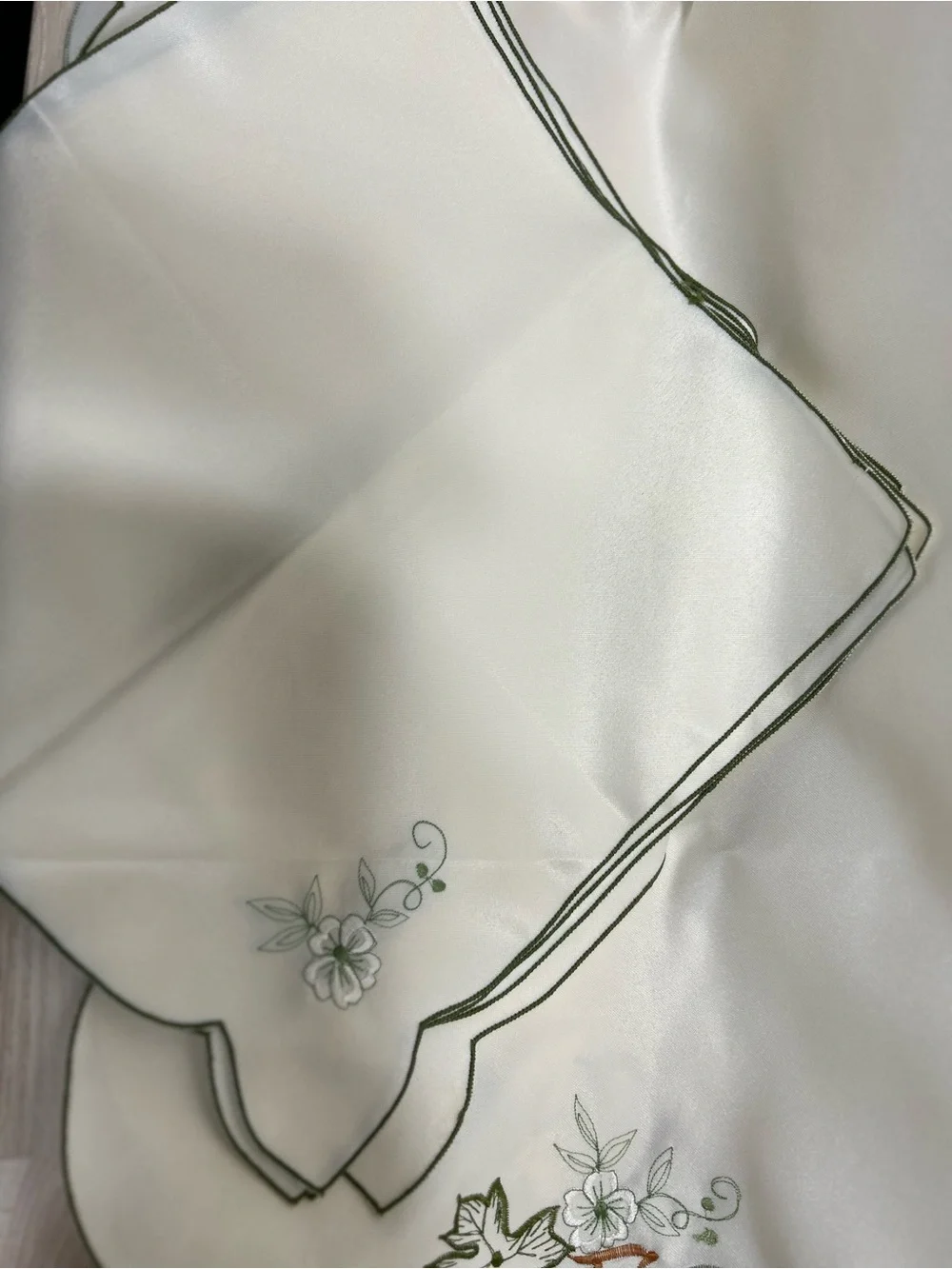 Vintage 7-Piece Embroidered Fruit Tablecloth Set with 6 Matching Napkins, 50